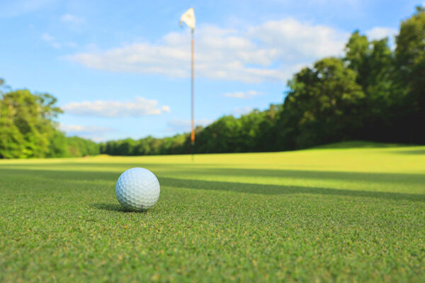 ゴルフボールと旗